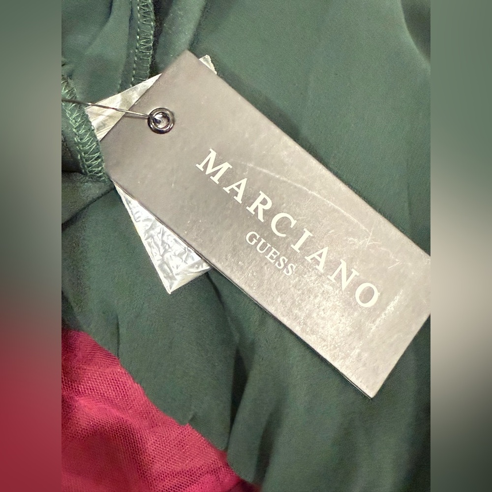 Marciano Dark Green Long-Sleeve High-Neck Jumpsuit - Picture 7 of 8